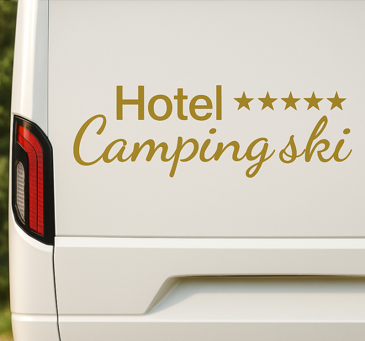 Five star hotel camping caravan decal - TenStickers