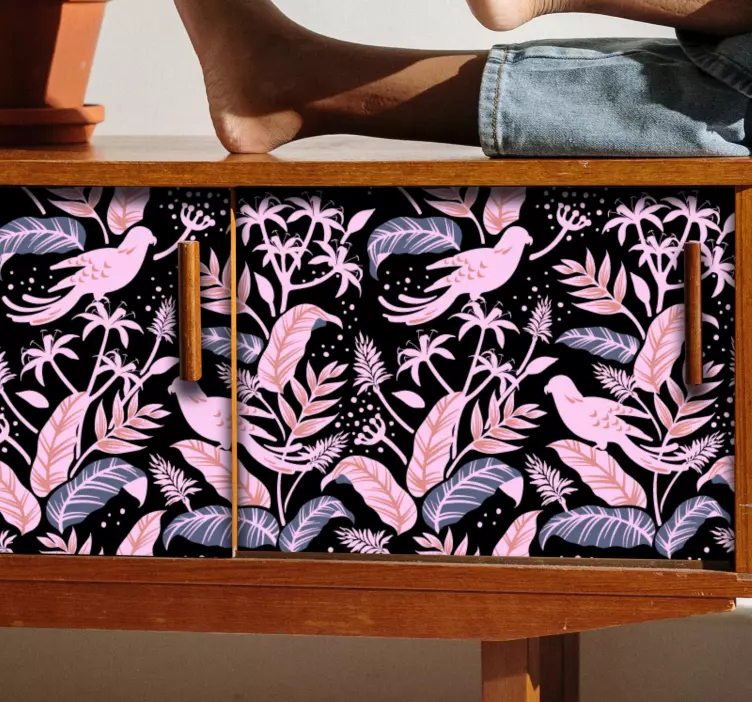 Floral Bird Emblem furniture sticker - TenStickers