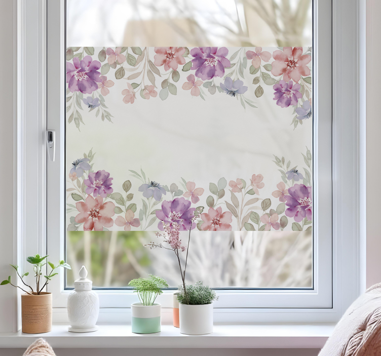 floral composition window sticker - TenStickers