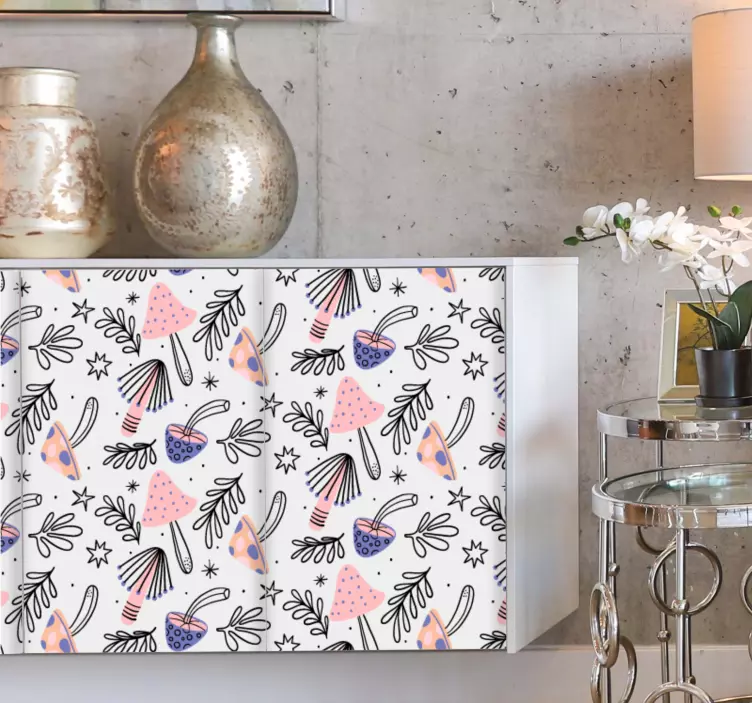 Floral patterned design furniture sticker - TenStickers