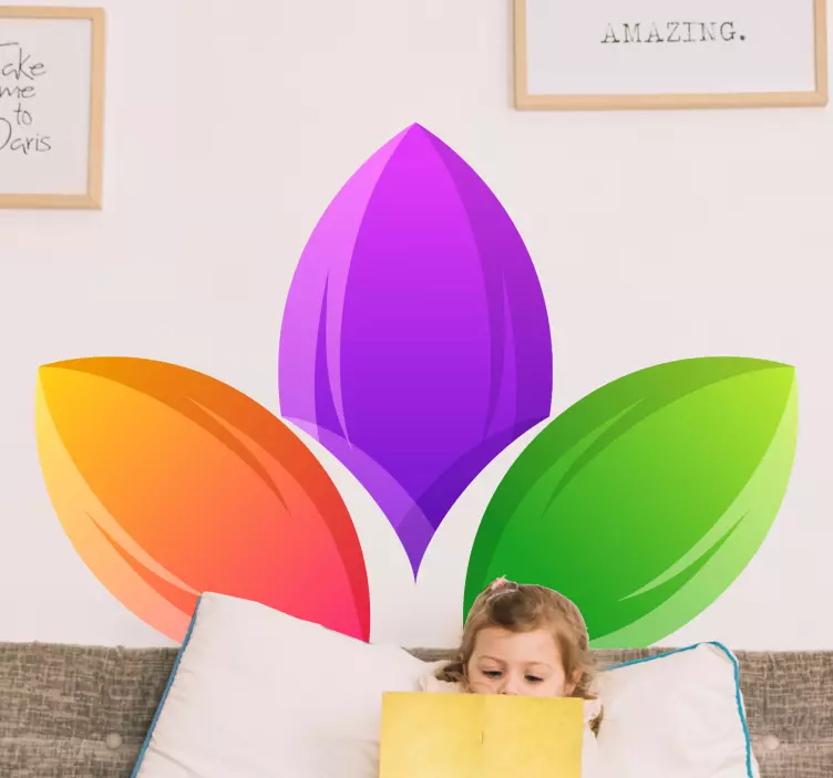 Floral wall sticker colorful leaf shapes - TenStickers