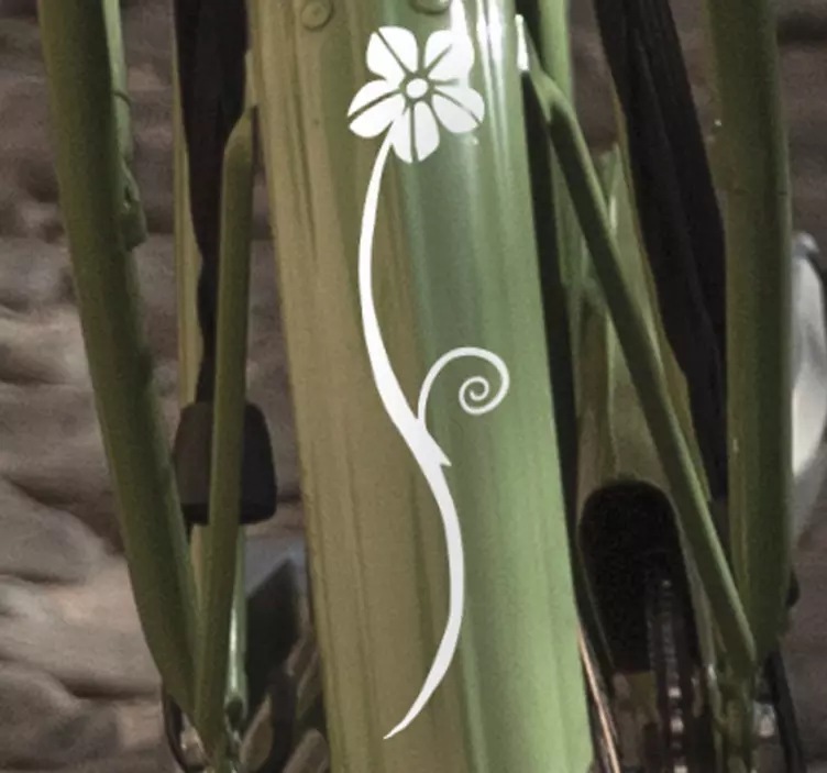Floral waves bike sticker - TenStickers