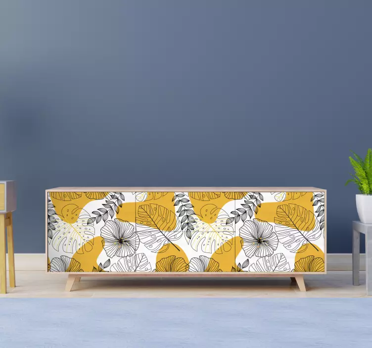 Flower design kallax furniture decal - TenStickers