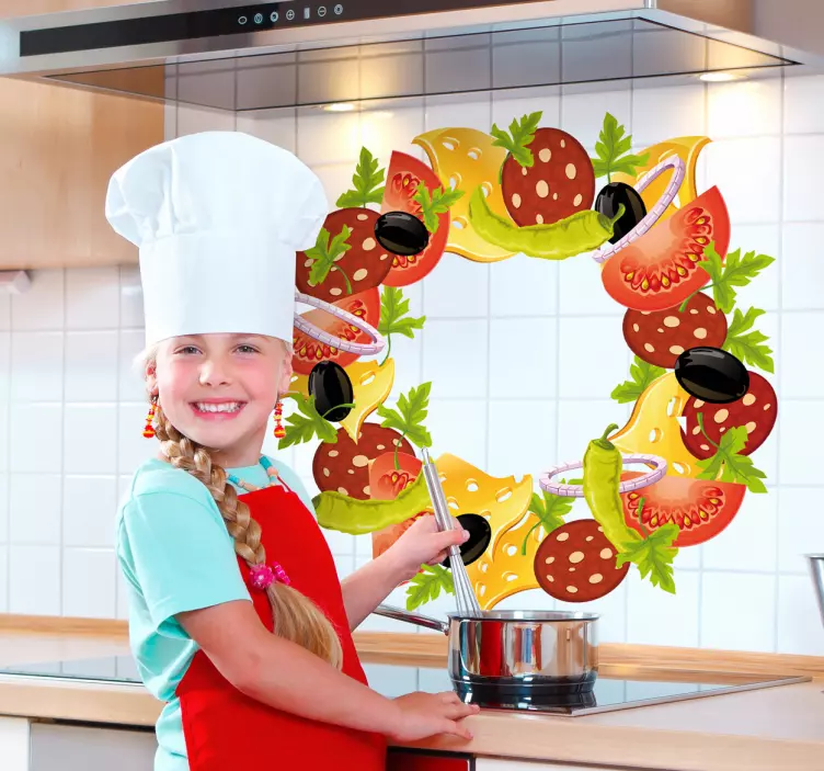 Food Wreath Crown Decal - TenStickers