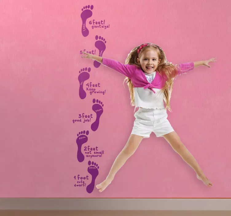 Footstep Height Chart Kids Sticker - TenStickers