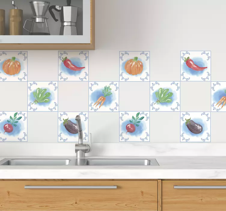 Fresh vegetables tile decal - TenStickers
