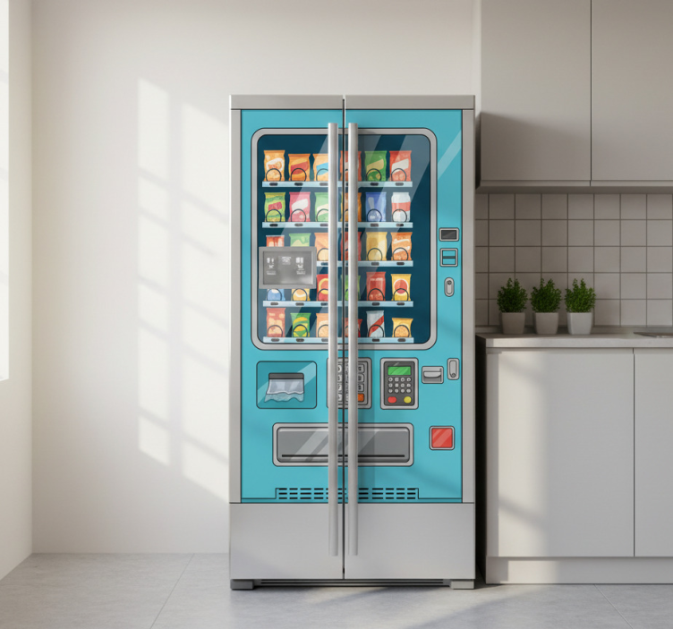 Fridge sticker blue vending machine design - TenStickers