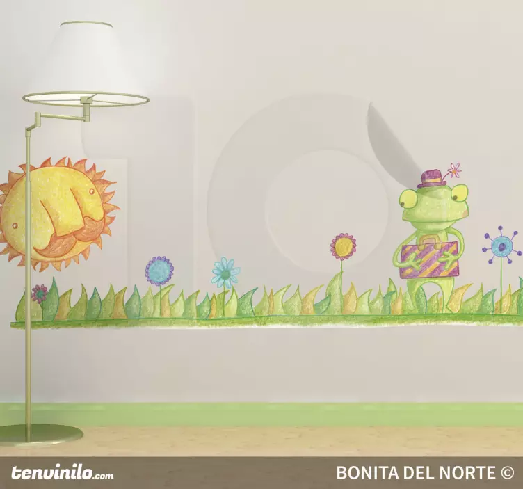 Frog Walking Wall Sticker - TenStickers