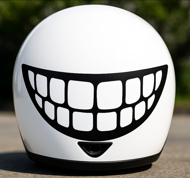Funny teeth design motorbike sticker - TenStickers