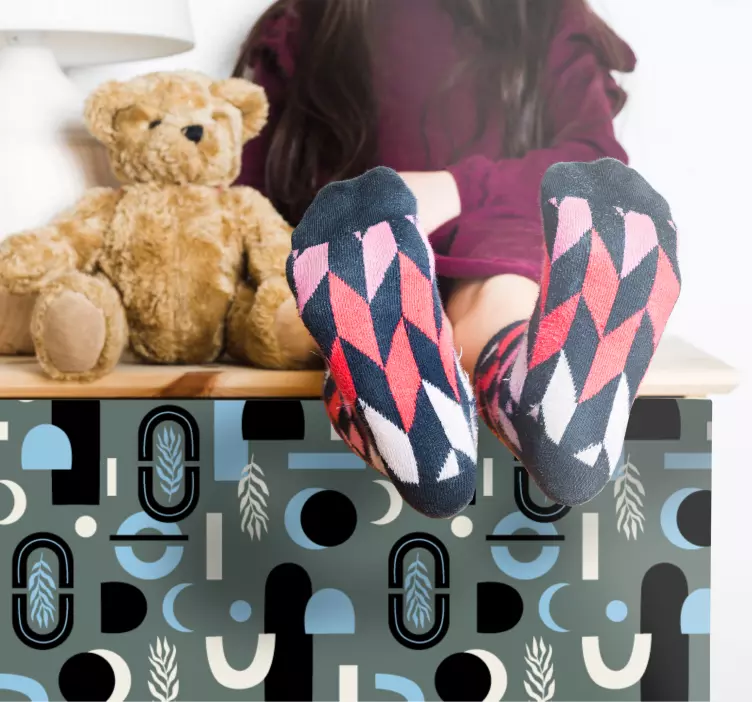 Furniture sticker patterned grey design - TenStickers