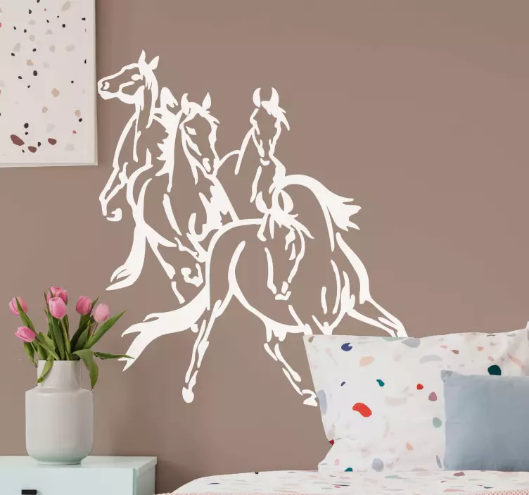 Galloping Horse Trio farm animal sticker - TenStickers