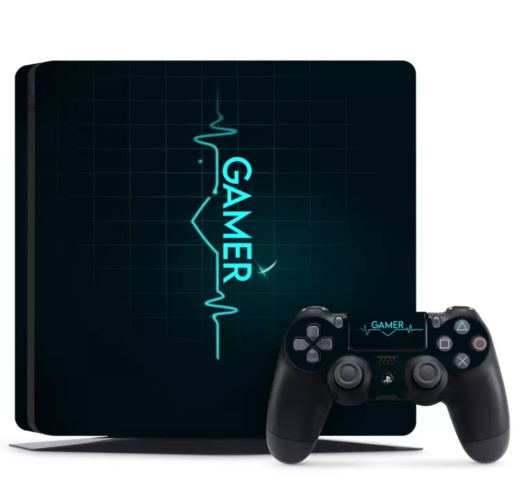 gamer with heartbeat PS4 stickers - TenStickers