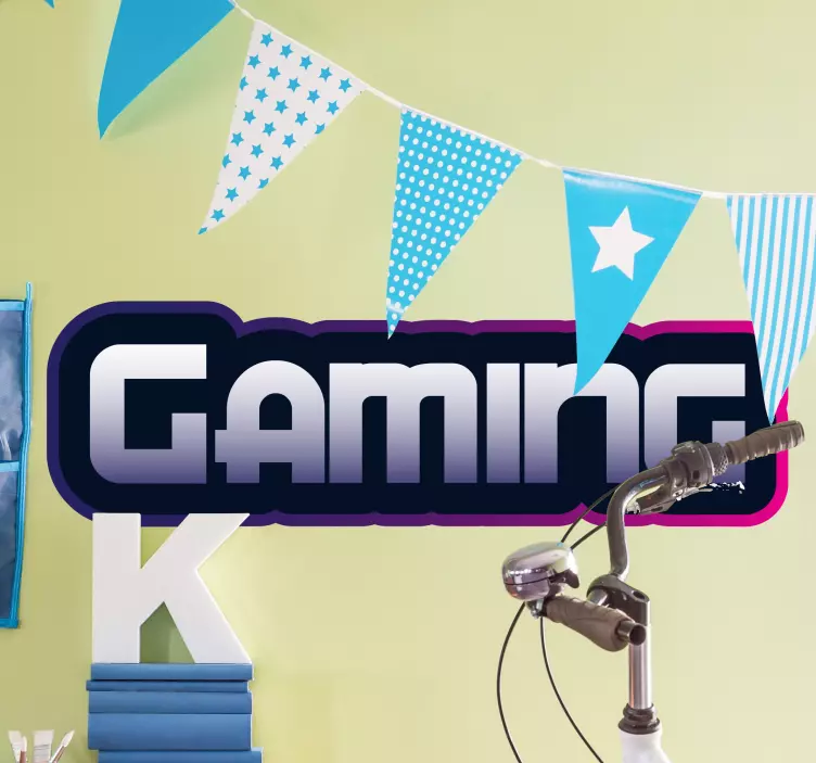 Gaming big font video game sticker - TenStickers