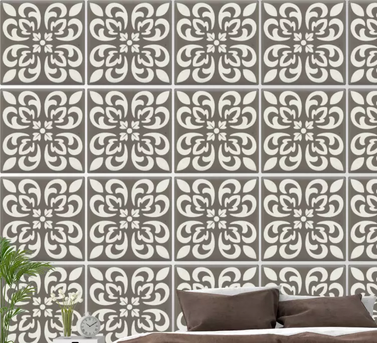 Gatsby black and white cement tile sticker - TenStickers