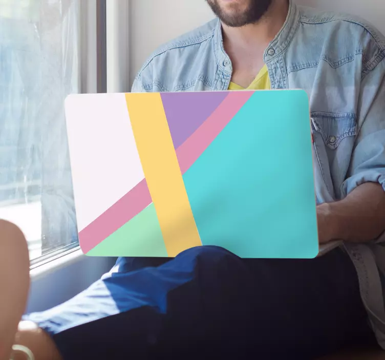 Geometric Color Blocks laptop skin - TenStickers