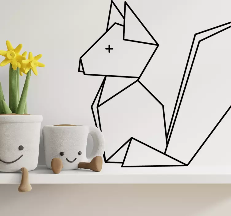 Geometric fox figure sticker - TenStickers