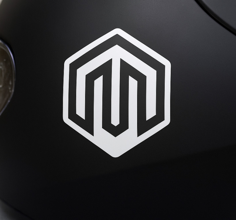 Geometric modern hexagon design motorbike sticker - TenStickers