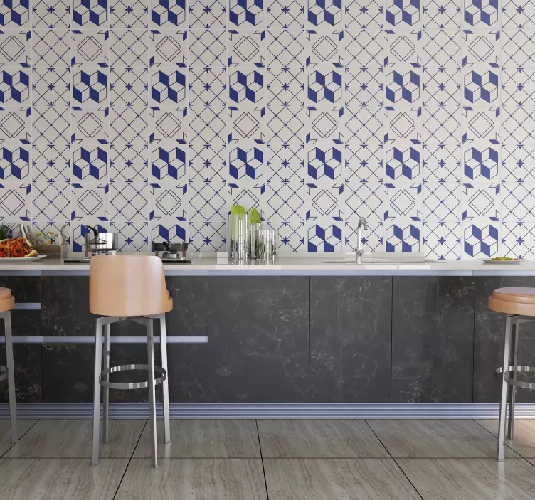 Geometric Shapes Tile Stickers - TenStickers