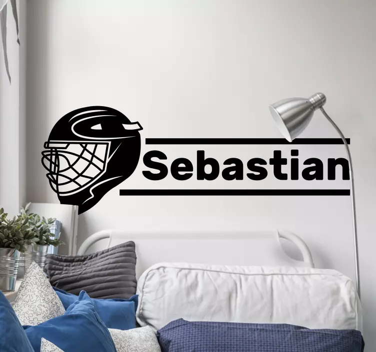 Goalie Helmet Emblem sports wall sticker - TenStickers