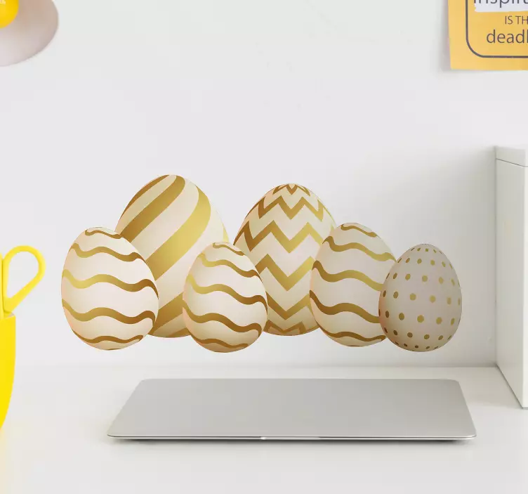 Golden eggs wall vinyl sticker - TenStickers