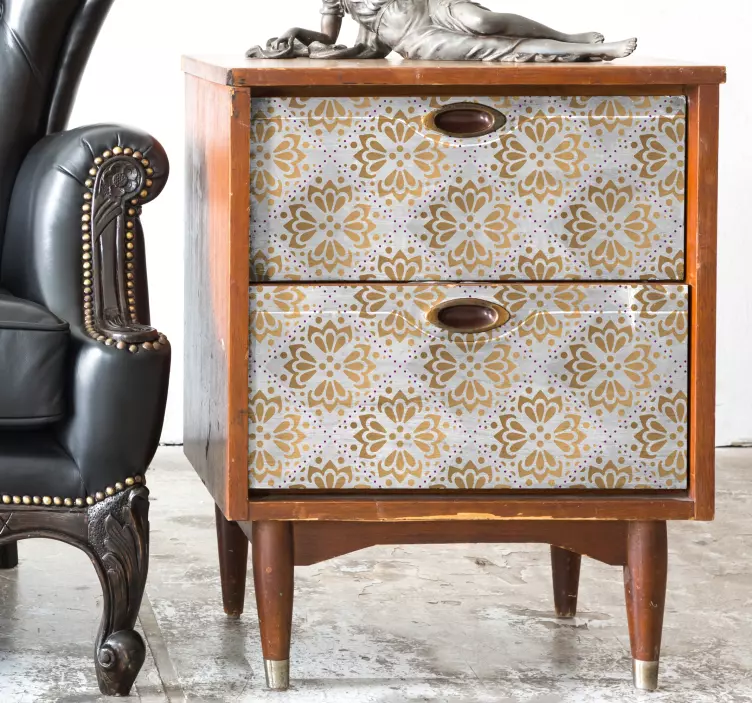 Golden mandala furniture sticker - TenStickers