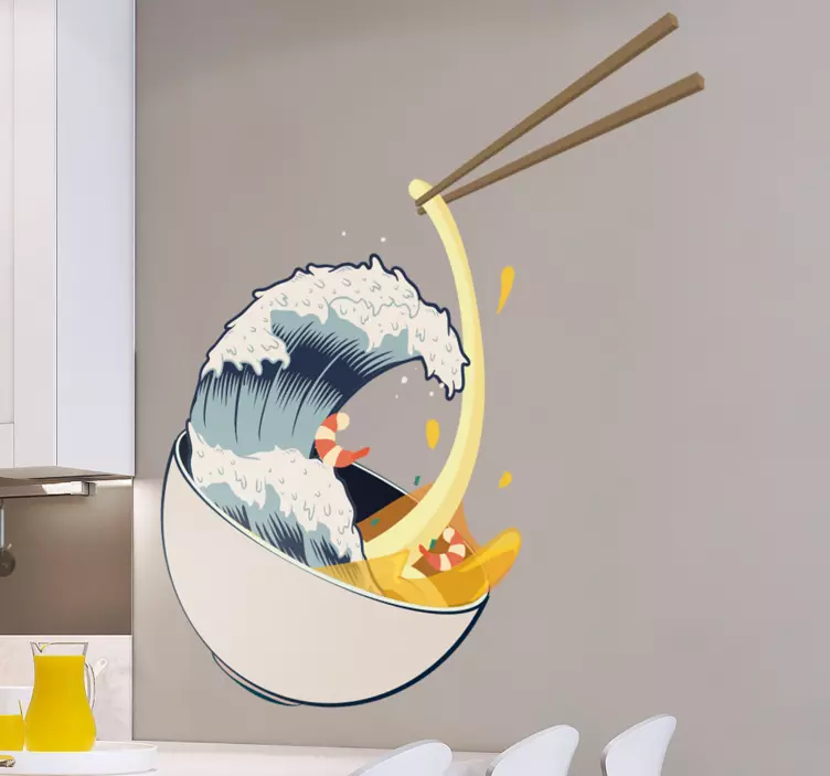 Great Wave Ramen Kitchen Sticker - TenStickers