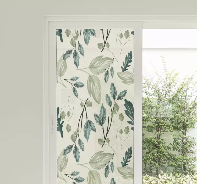 Green plants mosaic for glass window sticker - TenStickers