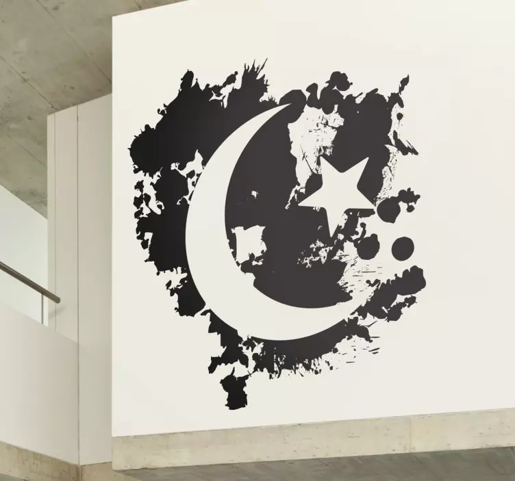 Half Moon & Stars Wall Sticker - TenStickers