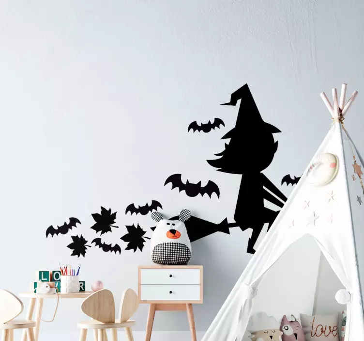 Halloween witch silhouette halloween sticker - TenStickers