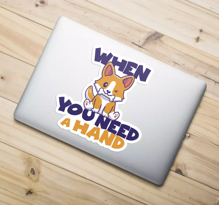 Hand you a need Laptop decal - TenStickers
