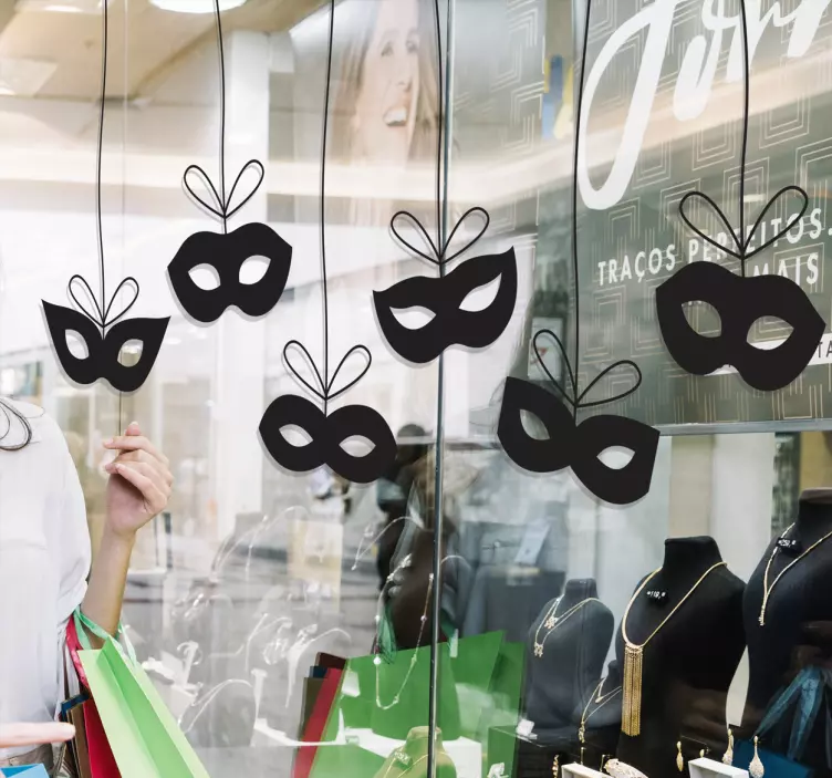 Hanging Mask Set shop window sticker - TenStickers