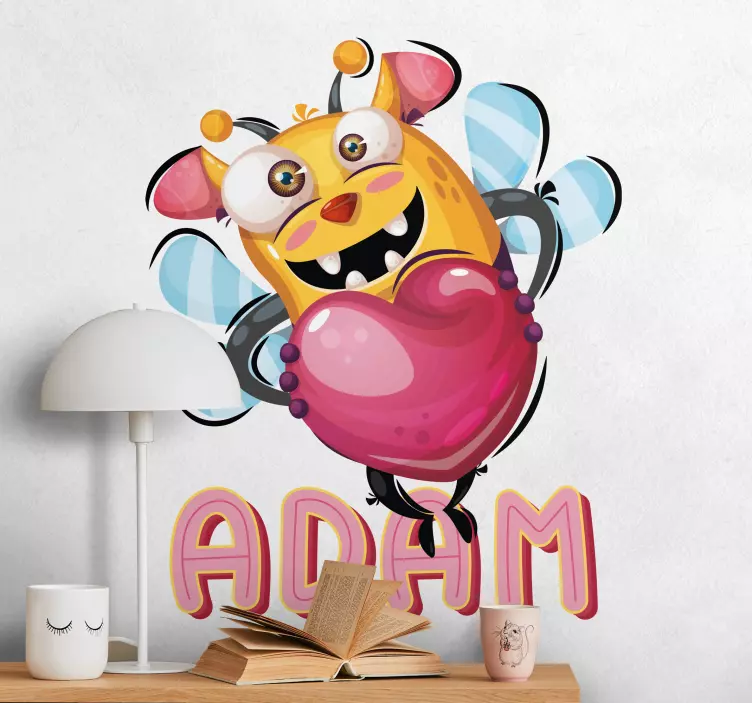 Happy Bee Character wall sticker for kids - TenStickers