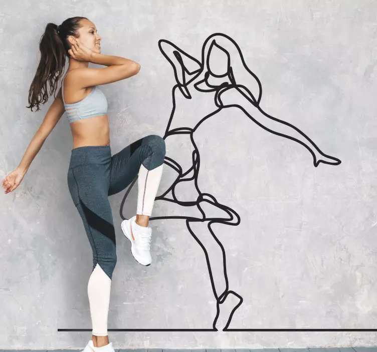 Happy fitness girl  wall sticker - TenStickers