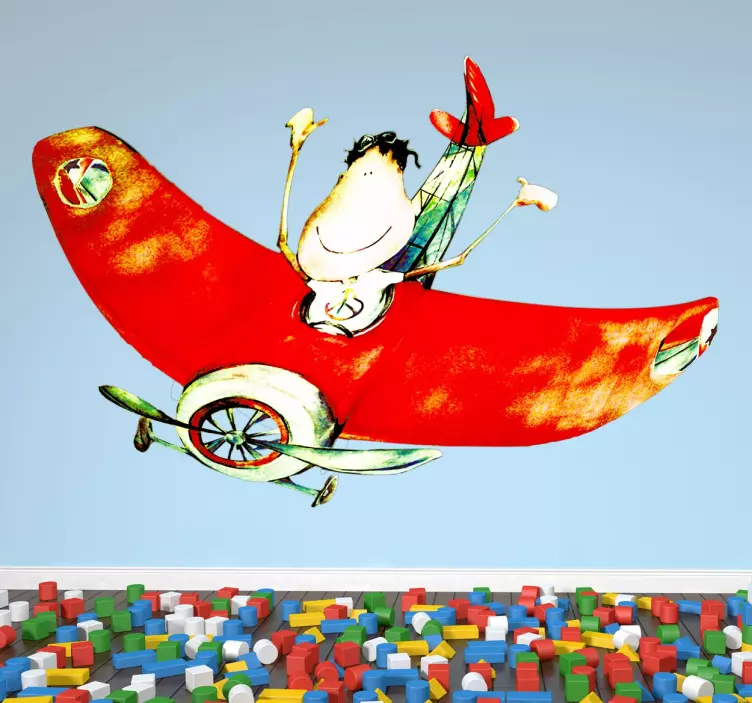 Happy Kid Airplane wall sticker for kids - TenStickers