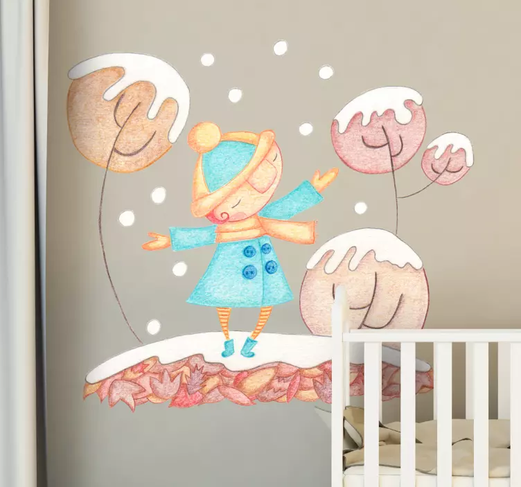 Happy Winter Child wall sticker for kids - TenStickers