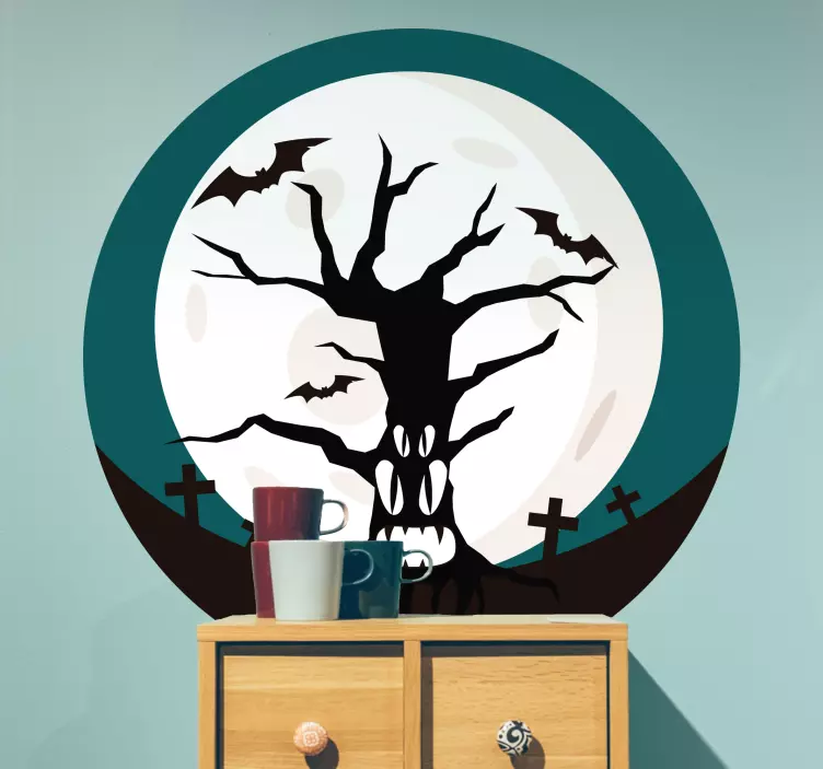 Haunted Tree Halloween Wall Sticker - TenStickers