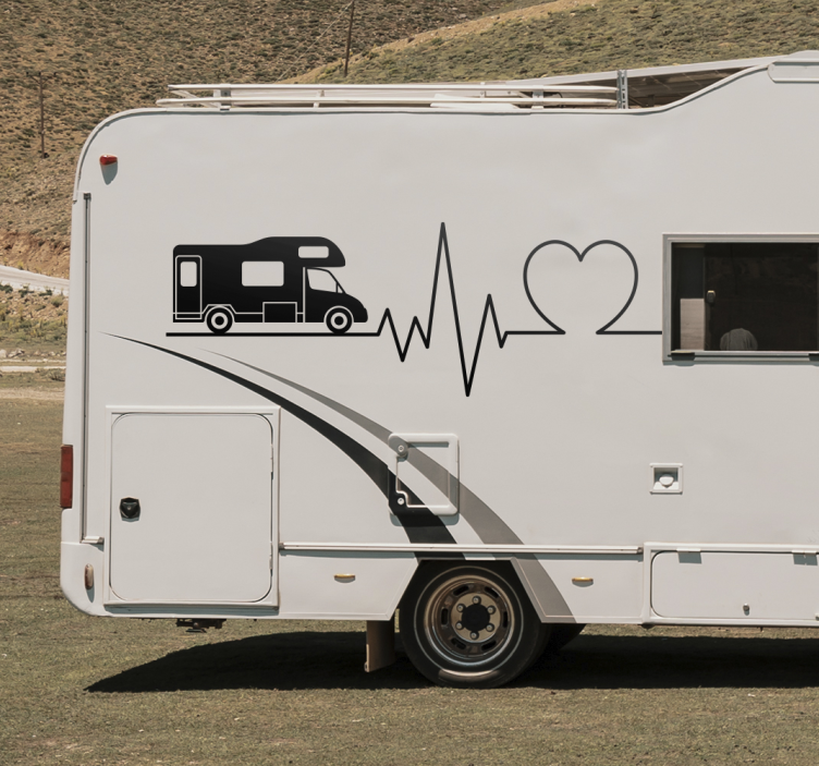 Heartbeat caravan decal - TenStickers