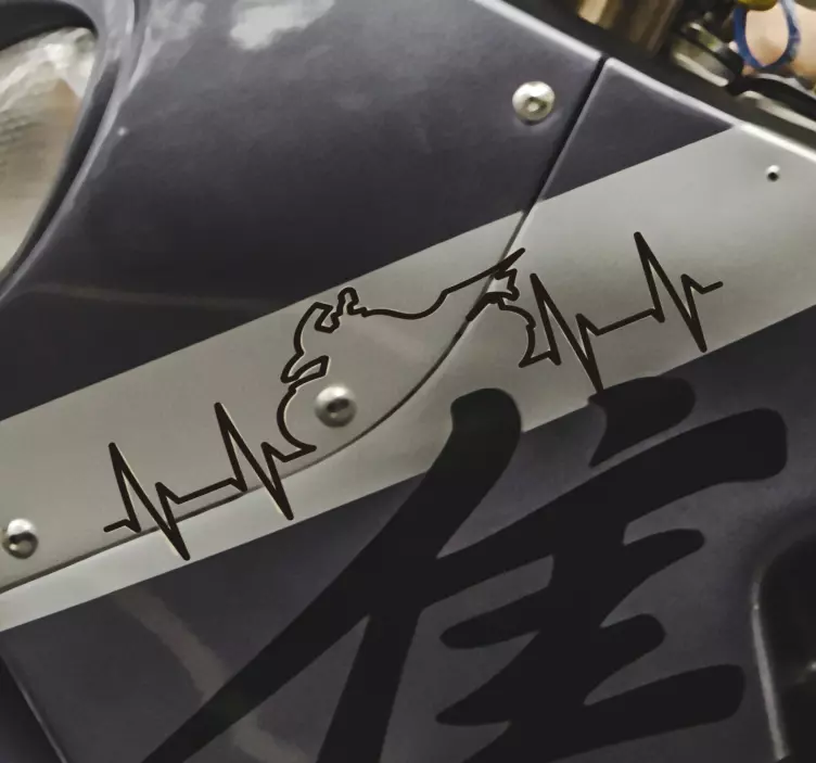 Heartbeat trail motorbike sticker - TenStickers