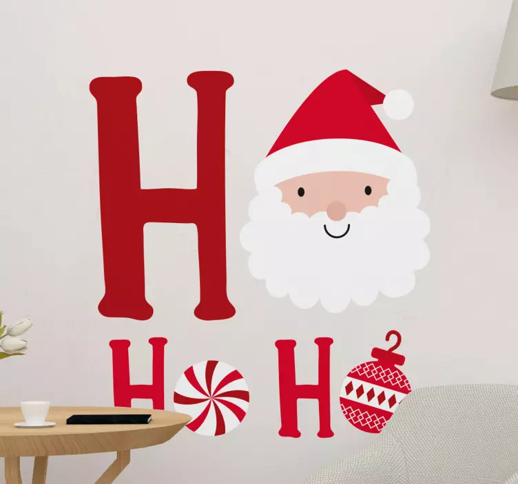 Ho Ho Ho Santa Figure christmas sticker - TenStickers