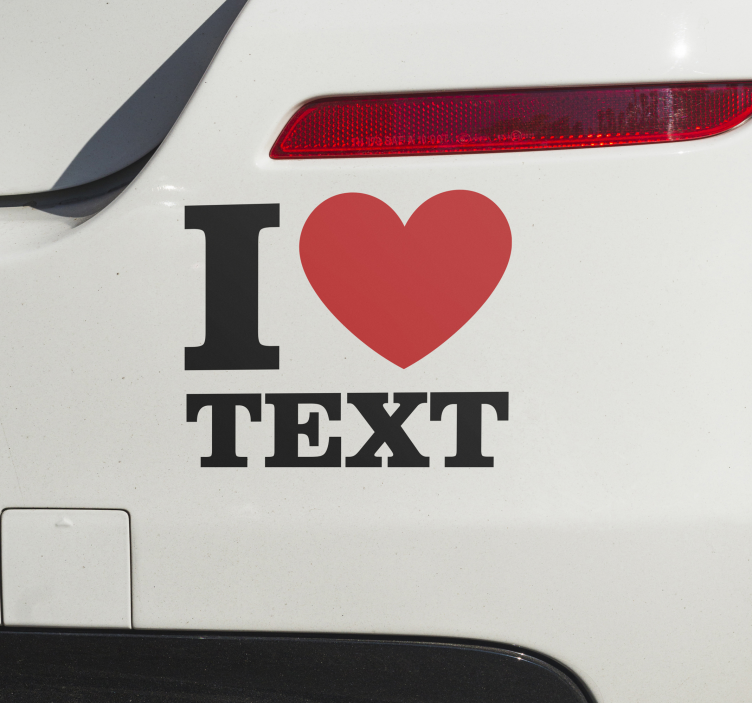 I love text with heart car sticker - TenStickers