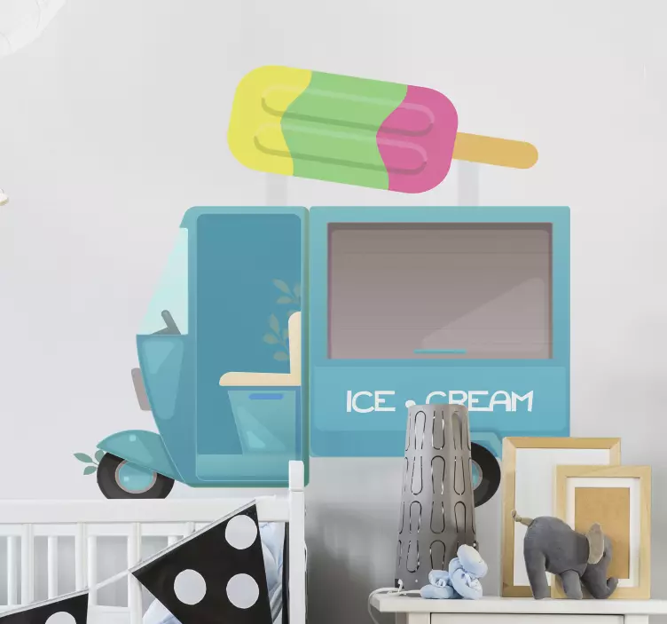 Ice Cream Truck illustration wall sticker - TenStickers