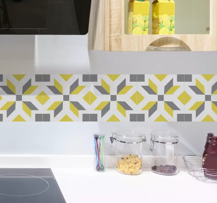 Illuminating and gray pantone tile decal - TenStickers