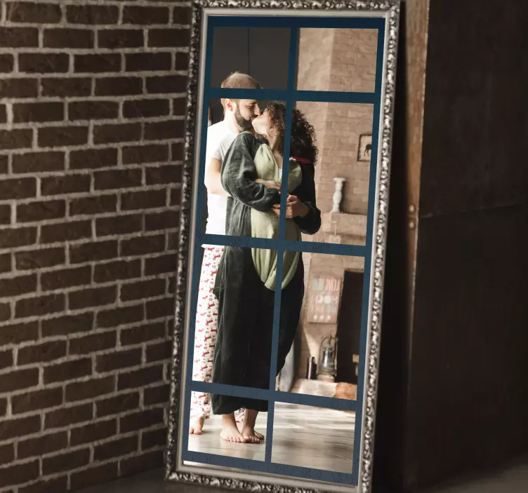 Industrial mirror frame sticker - TenStickers