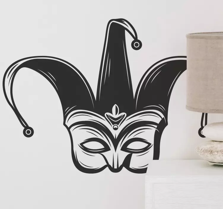 Jester Mask Artwork illustration wall sticker - TenStickers