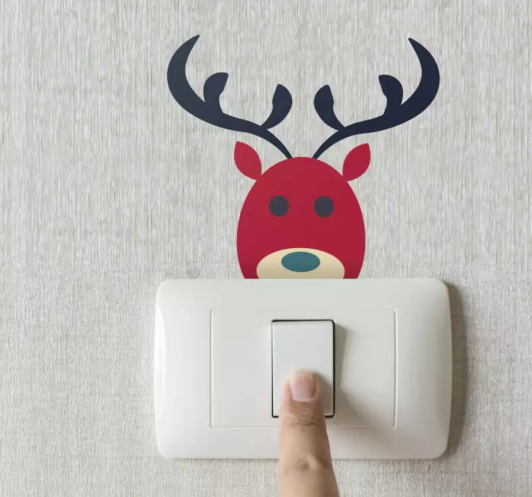 Joy and reindeer christmas sticker - TenStickers