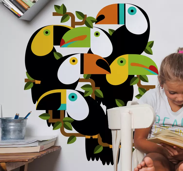 Jungle birds wall sticker - TenStickers