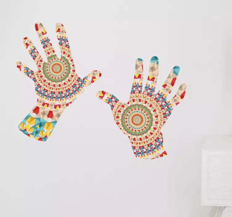 Kaleidoscope colorful hands Abstract Sticker - TenStickers