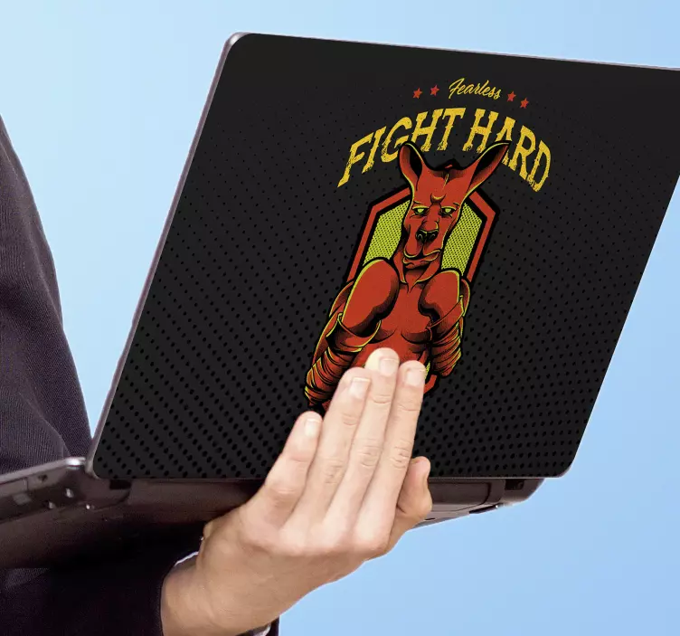 Kangaroo Boxing laptop sticker - TenStickers