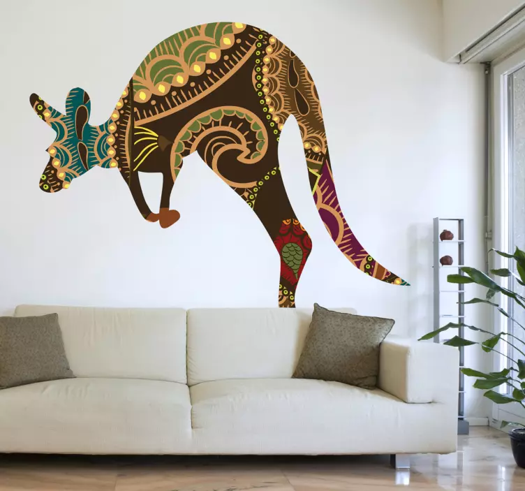 Kangaroo Pattern Living Room Wall Sticker - TenStickers