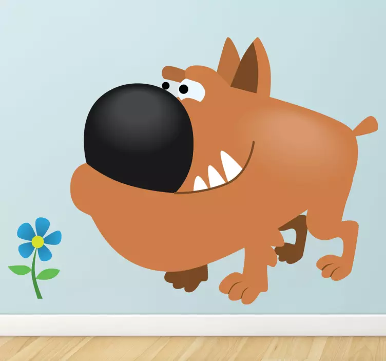 Kids Brown Bull Dog Sticker - TenStickers